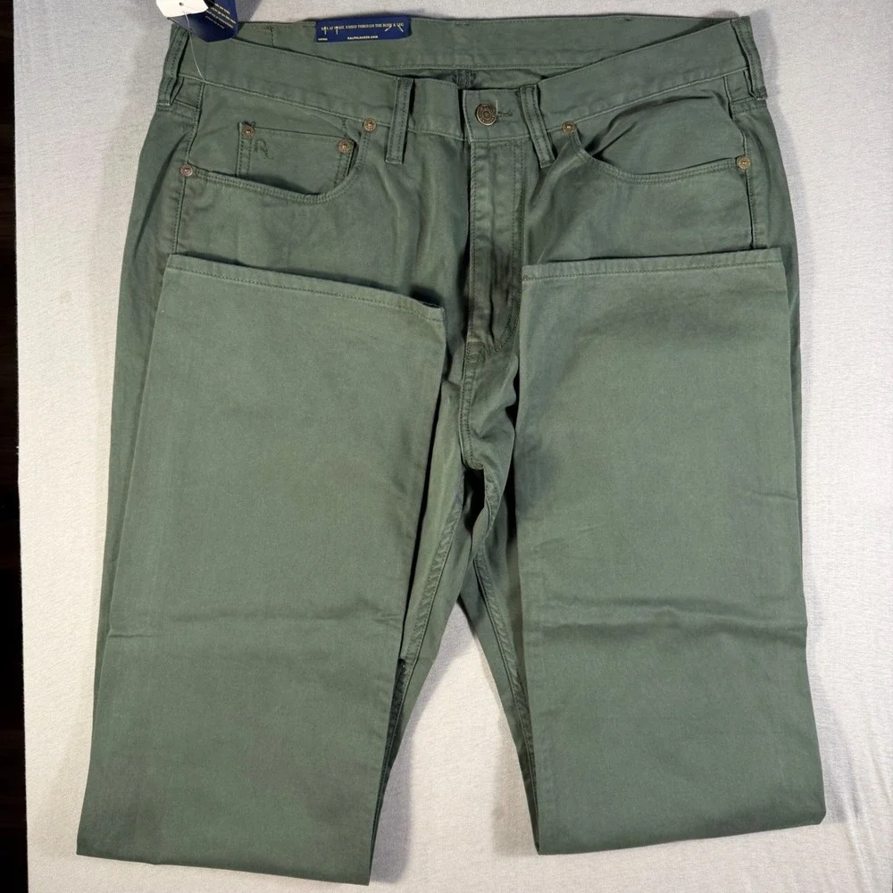 Polo Ralph Lauren Classic Fit Pants Angler Green Mens 38T x 36 NWT Cotton Chino